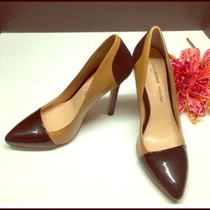 Tan and black heels , great for any occasion